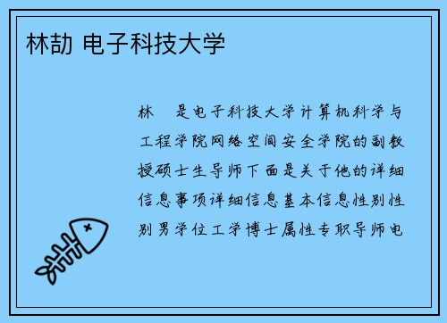 林劼 电子科技大学